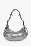Balenciaga Silver Metallic Leather XS 'Le Cagole' Shoulder Bag