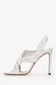 Jimmy Choo White Leather 'Leila' Slingback Heels Size 38