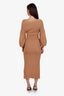Staud Brown Knit V-Neck Maxi Dress Size XS