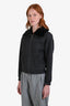 3.1 Phillip Lim Black/Grey Cotton Rabbit Fur Trim Knit Bomber Jacket Size XS
