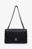 Pre-loved Chanel™ 2019 Black Caviar Leather Jumbo Classic Double Flap Shoulder Bag