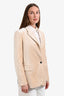 Forte Forte Cream Cotton Blend Velvet Single Button Blazer Size 2
