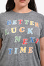 Mother Grey 'Better Luck' Embroidered T-Shirt Size Large