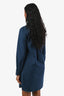 Jil Sander Navy Cotton Button-Up Long Sleeve Mini Dress Size 34