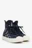 Christian Dior Blue Canvas Oblique Walk'n'Dior High Top Sneakers Size 38