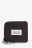 Maison Margiela Brown Leather Zip Card Holder With Keychain