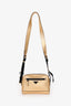 Prada Gold Metallic Saffiano Leather Triangle Logo Travel Crossbody Bag