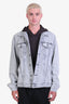 Eleventy Grey Washed Denim Jacket Size XL Men's