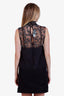 Dries Van Noten Black Silk Bead Detail High Neck Sleeveless Blouse Size 34