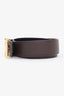 Hermès Black/Brown Reversible Leather Gold H Belt Size 75