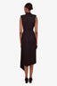 Alexander McQueen Black Wool Blend Sleeveless V-Neck Maxi Dress Size 38