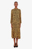 Ganni Black/Yellow Floral Long Sleeve Maxi Dress Size 40