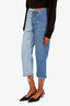 Monse Blue Denim Cotton Two Tone Straight Leg Jeans Size 4