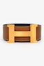 Hermès 2011 Black/Black Leather 38mm Gold Tone H Belt Size 85
