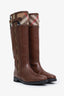 Burberry Brown Leather Colville High Boots Size 38.5