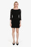 Diane von Furstenberg Black Lace 3/4 Sleeve Mini Dress Size 4
