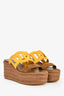 Hermès Brown/Yellow Ithea 30 Espadrille Heels Size 37