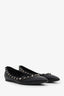 Valentino Black Leather Rockstud Pointed Flats Size 36