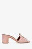 Loro Piana Pink Suede Summer Charm Block Heels Size 37