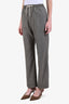 Celine Black Wool Houndstooth Drawstring Trousers Size 36