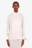 Pre-loved Chanel™ White Silk Pleated Blouse Size 36