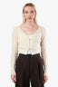 Gilet court à manches longues en mohair crème Jacquemus, taille 40