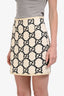 Gucci 2019 Cream/Black GG Tweed Mini Skirt Size 40