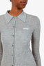 Miu Miu Grey Cashmere Silk Knit Cardigan Size 36