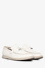 Loro Piana White Grained Leather Summer Charms Walk Loafer Size 39