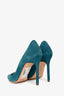 Manolo Blahnik Teal Suede Heels Size 38