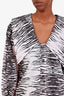 Ganni Pink/Black Graphic Printed Blouse Size 34