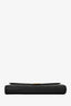 Saint Laurent Black Grain Leather 'Cassandre' Envelope Wallet on Chain