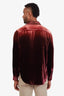 Saint Laurent Red Velvet Button-Up Shirt Size M Mens