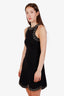 Sandro Black Jenn Scalloped Embellished Knit Mini Dress Size 36