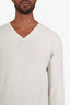 Loro Piana White Cashmere V-Neck Sweater Size 48 Men's
