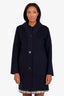 Hermès 2026 Navy Wool Cashmere Supple Coat Size 36