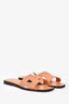 Hermès Peach Leather Oran Sandals Size 37