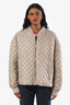 Max Mara The Cube Grey Quilted Cameluxe Licia Zip-Up Reversible Jacket Size 12