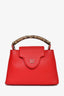 Louis Vuitton Red Taurillon Leather Python Capucines BB Top Handle Bag