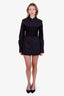 Dion Lee Black Cotton Knit Poplin Hook & Eye Mini Dress Size 4
