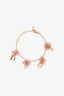 Christian Dior Gold Tone Beaded Logo Charm Bracelet