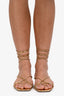 Valentino Gold Leather Rockstuds Gladiator Sandals