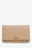 Pre-loved Chanel™ 2016 Beige Quilted Lambskin Leather Boy Wallet On Chain