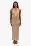 Flook Beige Knit Halter Maxi Dress Size XS