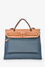 Hermès 2021 Blue/Naturel Canvas Leather Herbag 31