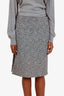 Gucci Grey Cotton Wool Midi Skirt Size 40