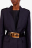 Gucci Navy Mohair Wool Blazer With Belt Size 44