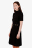 Gucci Black Horsebit Accent Knee Length Dress Size S