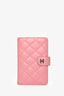 Pre-loved Chanel™ 2012 Pink Quilted Leather Wallet SHW