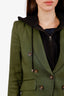 Veronica Beard Green/Black Linen Miller Dickey Jacket Size S